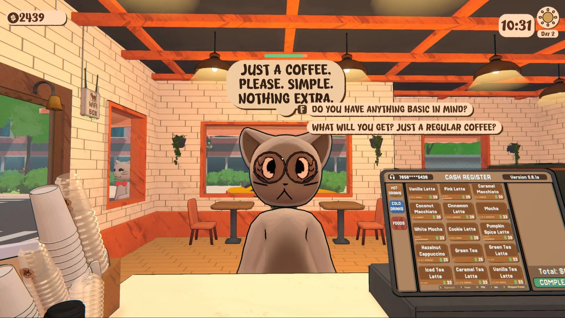 Coffee brewing interface